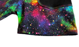 Custom Size Rainbow Galaxy Pocket Shorts -  12/18M to 9/10 - Nebula Stars Elastic Waist