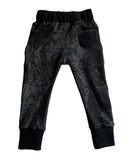 Black Grunge Pocket Joggers - Ready to Ship Size 2 Only -  Handmade Elastic Waist