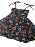 Watercolor Rainbows Twirly Jumper Dress  - Size 3M-9/10 - Handmade Spring
